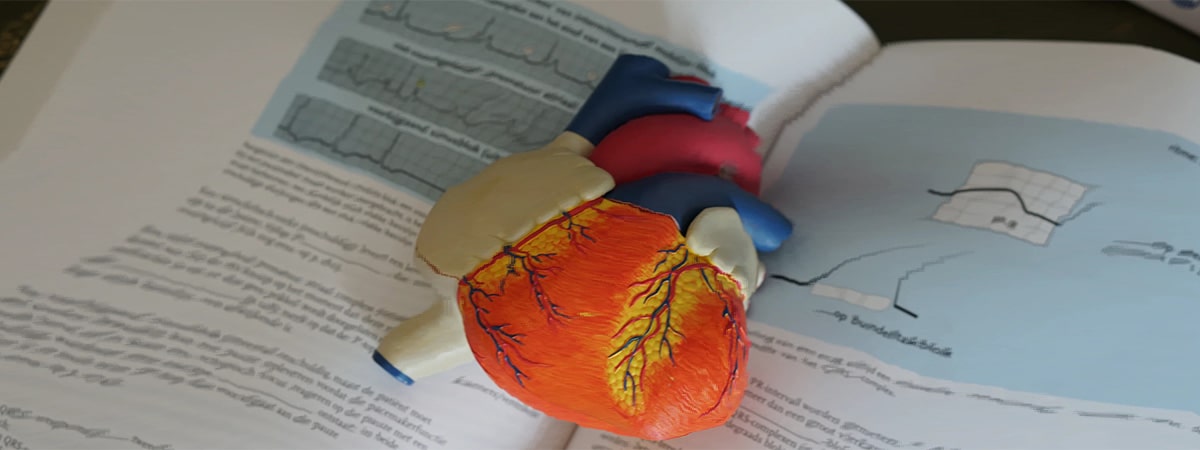 heart placed in abook